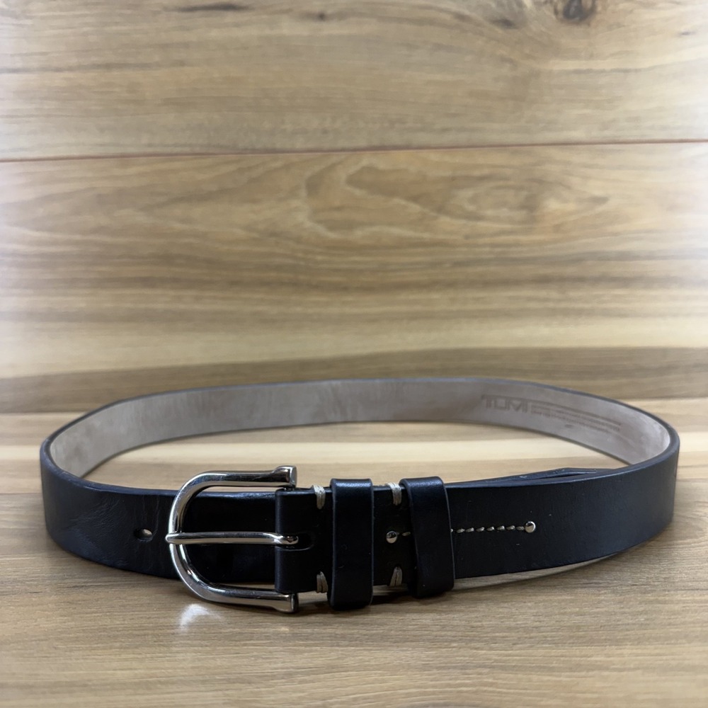 TUMI Mens Belt 36/90 Black Leather Casual Business Travel Everyday